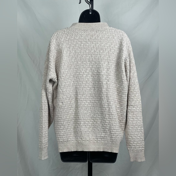 Mens Oatmeal Oscar de la Renta Pullover Cotton Sweater Size Small - Picture 3 of 4